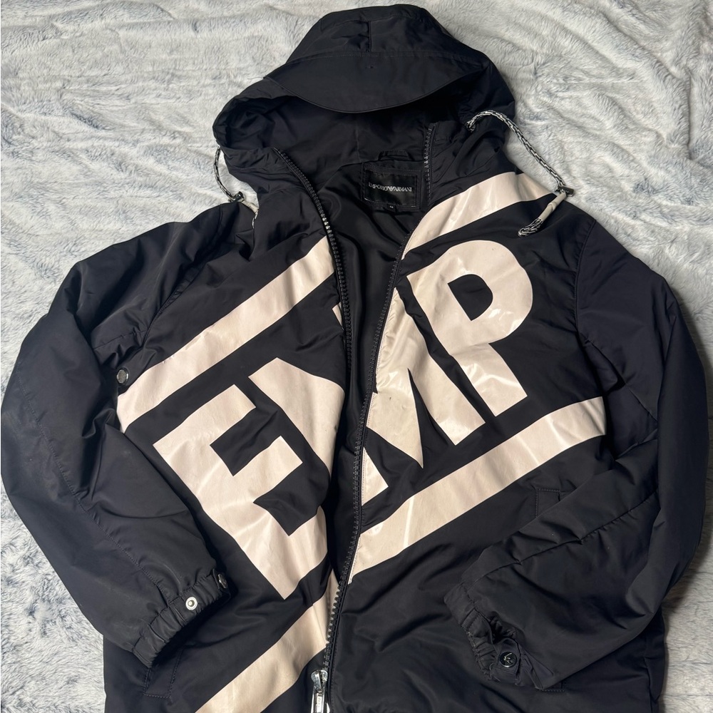 Emporio Armani Black and White Windbreaker Jacket